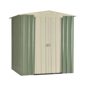 Lotus 6 x 5 Apex Metal Shed - Mist Green / Cream 