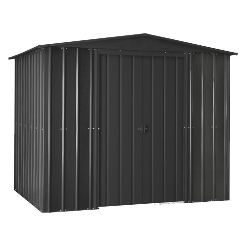 lotus 8x5 apex metal shed - anthracite grey solid