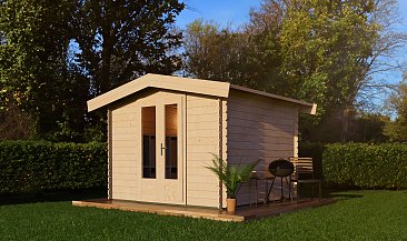 Log Cabin with Apex Roof 2.5 x 3 m