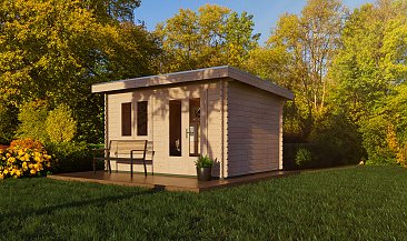 Log Cabin with Pent Roof 3 x 4 m