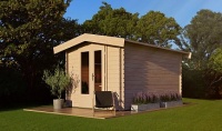 Log Cabin with Apex Roof 3.5 x 2.5 m